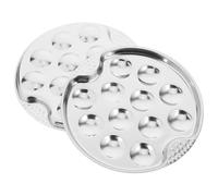 DIYEAH Lot de 2 Plaques à Escargots Inoxydables 12 Trous, Poêles Multifonctions pour Barbecue et Cuisson Vapeur, Petite Plaque Métallique pour Fruits de Mer Cuisine Maison