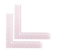 DIYEAH Lot de 2 règles en L : règle de couture en plastique transparente avec échelle, équerre de 90°, outil de mesure pour patron et encadrement
