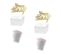 DIYEAH Lot de 2 set de Boîtes à Billets Transparentes pour Gâteau d'Anniversaire Grosse Taille Décorations Fines en Fil Hb Tirelire Gâteau pour Fête et Surprise d'Anniversaire