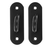 DIYEAH Lot de 2 Supports Muraux en Acier Inoxydable Noir, Ancrage Robuste pour Bandes de Résistance, Crochets Larges pour Sangle de Yoga, Fixation Solide pour Station d'exercice