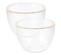 DIYEAH Lot de 2 Tasses à Thé Kung Fu Style Japonerie en Verre Résistant Transparent 150 Ml Tasse à Thé Décorative pour Maison Bureau