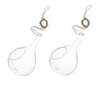 DIYEAH Lot de 2 Vases en Verre Suspendus pour Plante Hydroponique, Décoratifs pour Maison et Bureau, Jardinières Murales Élégantes en Verre Transparent