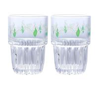 DIYEAH Lot de 2 Verres à Café en Verre Design Fleur de Muguet, Multi-usages et Décoration, pour Restaurant ou Boutique de Desserts