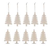 DIYEAH Lot de 20 décorations de Noël en bois à peindre, découpes de 18 x 9 cm, formes d'arbre vierges à faire soi-même, disques en bois brut, ornement pour la maison, artisanat, suspension