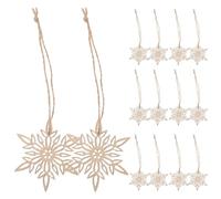 DIYEAH Lot de 20 décorations de Noël en bois à peindre, découpes de flocons de neige vierges, disques de flocons de neige en bois brut pour travaux manuels, décorations suspendues pour sapins de