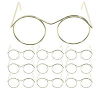 DIYEAH Lot de 20 Mini-Lunettes de Poupée, Monture Métallique sans Monture, pour Habiller Et Décorer Une Maison de Poupée, Accessoires Mignons pour L'artisanat
