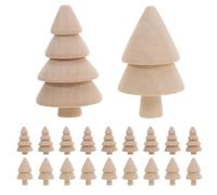 DIYEAH Lot de 20 mini sapins de Noël en bois brut non peints pour projets d'artisanat, bibliothèque, bureau, décoration d'intérieur