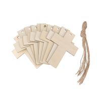 DIYEAH Lot de 20 Set de Set de Tranches de Bois de Croix avec Corde en Bois, Décoration Intérieure Diy, Finition Soignée sans Bavure, pour Maison et Créations Artisanales