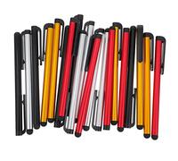 DIYEAH Lot de 20 Stylets Capacitifs Universels pour Écrans Tactiles - Stylet pour Téléphone et Tablette - Stylo Tactile Haute Sensibilité - Couleurs Noir, Argenté, Or, Rouge - Usage