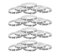 DIYEAH Lot de 24 Bracelets Unisexes en Silicone Blanc pour Remise de Diplômes 2026, Élastiques Confortables et Solide pour Événements Scolaires et Souvenirs de Fin D’études