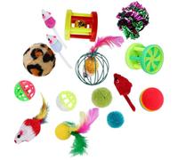 DIYEAH Lot de 24 Jouets pour Chat Domestique Clochettes et Plumage, Interactif Mâcher pour Chaton, Accessoires Colorés Aléatoires, pour Jeux Intérieurs et Stimulation Couleur Aléatoire