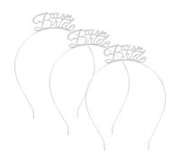 DIYEAH Lot de 3 Bandeaux Métalliques Argentés pour Enterrement de Vie de Jeune Fille, Accessoires Cheveux pour Soirée Team Bride, Couvre-chefs Festifs pour Fête Unique, Maintien