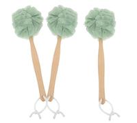 DIYEAH Lot de 3 Brosses de Bain à Long Manche Vertes, Outil Nettoyage du Dos et Gommage, Accessoire de Bain Pratique pour Massage et Exfoliation Corps