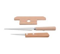 DIYEAH Lot de 3 Couteaux à Ébarber en Bois et Acier pour Poterie Sculpture et Modelage D’Argile Outils de Finition Précis pour Céramique Kit Complet pour Travaux Artistiques et