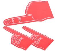 DIYEAH Lot de 3 Doigts en Mousse Eva Rouges pour Événements Sportifs, Accessoires Festifs Pom-Pom Girl, Articles d'esprit Scolaire et Support pour Cheerleading