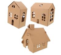 DIYEAH Lot De 3 Maisons en Papier pour Enfants Kit De Bricolage en Carton Petite Maison De Poupée Miniature Modèle Miniature pour Bricolage Au Chocolat
