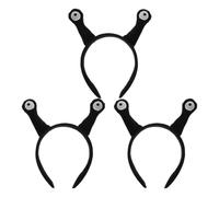 DIYEAH Lot de 3 Serrage-têtes à Antennes D’escargot Noirs, Bandeaux Animaux Légers et Confortables en Tissu Doux, Accessoires Cheveux Cosplay et Fête pour Adultes et Garçon et Filles,