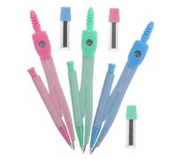 DIYEAH Lot De 3 Sets De Compas De Dessin Métalliques Pour Mathématiques Et Art, Taille Standard, Pointes Dures, Poignée Antidérapante, Outils De Précision Pour École, Bureau Et Étudiants