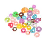 DIYEAH Lot de 30 Breloques Kawaii pour de Téléphone Accessoires de Bricolage Décoration en Donut Matériaux Sûrs DIY pour Créations Manuelles Couleurs Variées
