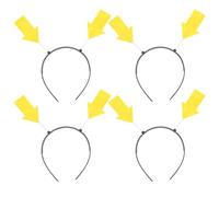 DIYEAH Lot de 4 Bandeaux Fantaisie Flèche Jaune Double Pointe Serrage-Tête Original Léger Taille Unique Accessoires Photo pour Fête Halloween Carnaval et Soirées à Thème