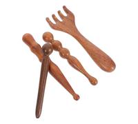 DIYEAH Lot de 4 Bâtons de Massage Thaï en Bois Clair, Outils Manuels pour Visage, Corps et Pieds, Massage par Grattage Gua Sha, Relaxation Musculaire et Stimulation Acupression, Usage