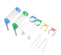 DIYEAH Lot de 4 Bouteilles d'eau Anti-Goutte pour Petits Animaux 60Ml Tête en Verre Rose et Jaune 125Ml Tête Plate Bleu et Vert Bouteille d'eau pour Hamster Cochon d'Inde et Rongeurs