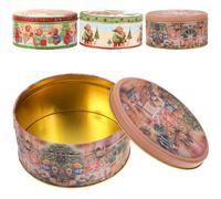 DIYEAH Lot de 4 Coffrets de Noël en Fer Blanc pour Bonbons 4 Pièces Motifs Ours Festifs Petit Format Boîte D’Emballage Présent pour Fêtes et Distribution de Friandises