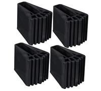 DIYEAH Lot de 4 Couvre-pieds en Caoutchouc Noir pour Échelle Télescopique et Escabeau, Patins Antidérapants Trapézoïdaux pour Stabilité et Sécurité à Domicile