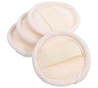 DIYEAH Lot de 4 Disques Exfoliants en Loofah Visage 6,5 Cm, Coussinets Ronds Naturels Lavables pour Gommage et Nettoyage Quotidien Peau, Lingettes Nettoyantes Polyvalentes