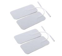 DIYEAH Lot de 4 Électrodes Rectangulaires 5x10 Cm Fil, Compatibles 2.0 et 2.5 Mm, Patchs de Massage pour Stimulation Musculaire, Accessoire Portable pour Physiothérapie et Acupuncture