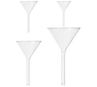 DIYEAH Lot de 4 Entonnoirs en Verre à Paroi Épaisse Col Court, Réutilisables, pour Transférer Extraits et Essences en Chimie Analytique