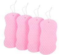 DIYEAH Lot de 4 Éponges de Bain Exfoliantes pour Bébés et Garçon et Filles, Taille 14x9x5 Cm, en Matériau Sûr et Solide, Éponges de Nettoyage Douces pour Toilette Quotidienne et Bain