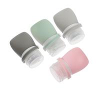 DIYEAH Lot de 4 Flacons de Voyage Rechargeables en Silicone 30 Ml, Ensemble de Bouteilles pour Shampoing et Lotion, Anti-fuite, avec 4 Pochettes Eva Couleurs Assorties, pour Produits
