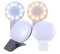 DIYEAH Lot de 4 Lampes Selfie Rechargeables USB à Clip Plastique 50mah 3 Modes Lumière Confortable pour Infirmière Paquet Présent