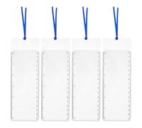 DIYEAH Lot de 4 loupes marque-pages pour la lecture de livres - Lentille grossissante x3 avec règle de 15 cm et feuille de grossissement 18,8 x 6,4 cm. Aide à la lecture pour les personnes âgées et