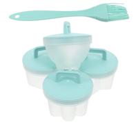 DIYEAH Lot de 4 Moules à Œufs en Plastique Réutilisable, Coquetiers Antiadhésifs Pratiques pour Petit-déjeuner Rapide Cuisine