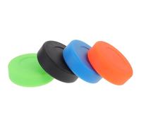 DIYEAH Lot de 4 Palets de Hockey en Plastique PVC Mat, Palets D’entraînement Réglables, Coloris Vert Clair, Orange, Bleu et Noir, Accessoire pour Hockey sur Glace et Roller, Matériel