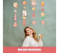 DIYEAH Lot De 4 Pendentifs Chinois pour Le Nouvel an Lunaire Décorations pour Le Nouvel an Chinois Décorations pour La Fête du Printemps Pendentifs Décoratifs À Suspendre pour Le