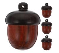 DIYEAH Lot de 4 pendentifs en forme de gland en bois - Pendentif gland en bois ouvrable pour la création de bijoux et d'objets artisanaux - Porte-clés en noisette antique pour Thanksgiving