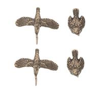 DIYEAH Lot de 4 Petites Statues d'oiseaux en Laiton, Ornement pour Bain | Mini moineau et dorés, design compact, ajoute du charme aux jardins, pour décoration d'oiseau dans un pot de jardin,