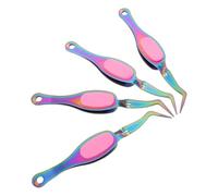 DIYEAH Lot de 4 Pinces à Verrouillage Inversé en Acier Inoxydable Pointe Fine Coudée Poignée Douce Ergonomique Pinces de Précision Esd pour Électronique Bricolage Bijoux et Travaux