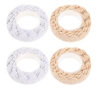 DIYEAH Lot de 4 rouleaux de ruban adhésif en dentelle, ruban de coton, bordure en dentelle, de scrapbooking, cadeau, fabrication de cartes, beige et blanc