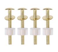 DIYEAH Lot de 4 vis, boulons et écrous pour abattant de toilette avec joint en caoutchouc, fixations robustes de remplacement pour charnières de siège de toilette à montage supérieur.
