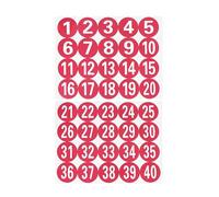 DIYEAH Lot De 40 Autocollants NuméRotéS Rouge 11.61X8.27In Stickers Chiffres AdhéSifs Pour DéCoration Cartes Sacs Emballages Scrapbooking FêTes Cadeaux