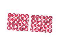 DIYEAH Lot De 40 Autocollants Numérotés Rouges Pour Décalcomanies En Vinyle Personnalisées Et Supports De Numéros De Table