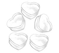 DIYEAH Lot de 5 Boîtes à Bonbons Transparentes de Cœur 85X8X4 CM en Acrylique Coffrets de Mariage pour Chocolats et Friandises Contenant 130 Ml pour Présents et Fêtes