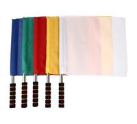 DIYEAH Lot de 5 Drapeaux D’arbitre en Polyester Poignée en Alliage D’aluminium, Signalisation pour Matchs D’athlétisme et Compétitions, Pavillons de Commandement Multicolores pour