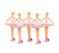 DIYEAH Lot de 5 Figurines Poupée Princesse de Ballet pour Boîte à Musique, Décorations de Poupée Danseuse Rotative, Accessoires pour Boîte Bijoux Musicale, Couleurs Rose et Blanc,