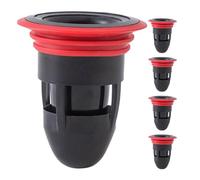 DIYEAH Lot de 5 filtres pour siphon de sol Couvercle de siphon en silicone anti-odeurs - Joint anti-odeurs et refoulement pour salle de bain, douche et cuisine (noir)