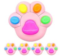 DIYEAH Lot de 5 mini surligneurs fluorescents en forme de patte mignonne pour les élèves - Marque-pages cinq couleurs, fournitures scolaires kawaii pour la prise de notes, le journal intime et le